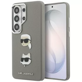  Karl Lagerfeld - Wrapped Leather Saffiano with with K&C Head Pin (KLHCS26LPSFDHPOG) - Samsung Galaxy S26 Ultra - Grey