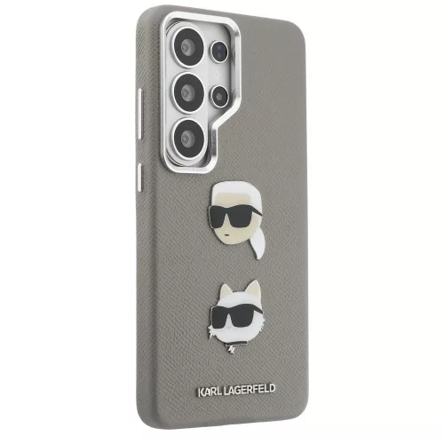 Karl Lagerfeld - Wrapped Leather Saffiano with with K&C Head Pin (KLHCS26LPSFDHPOG) - Samsung Galaxy S26 Ultra - Grey