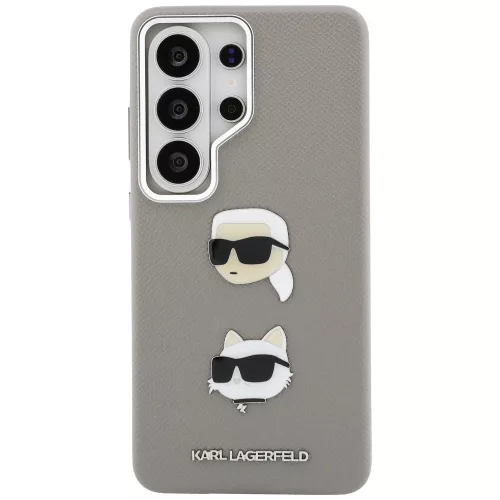 Karl Lagerfeld - Wrapped Leather Saffiano with with K&C Head Pin (KLHCS26LPSFDHPOG) - Samsung Galaxy S26 Ultra - Grey