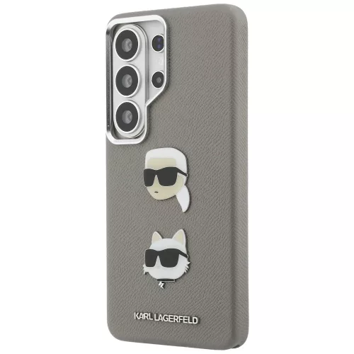 Karl Lagerfeld - Wrapped Leather Saffiano with with K&C Head Pin (KLHCS26LPSFDHPOG) - Samsung Galaxy S26 Ultra - Grey