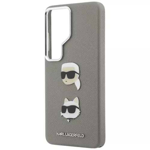 Karl Lagerfeld - Wrapped Leather Saffiano with with K&C Head Pin (KLHCS26LPSFDHPOG) - Samsung Galaxy S26 Ultra - Grey