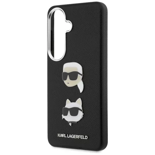 Karl Lagerfeld - Wrapped Leather Saffiano with with K&C Head Pin (KLHCS26MPSFDHPOK) - Samsung Galaxy S26 Plus - Black