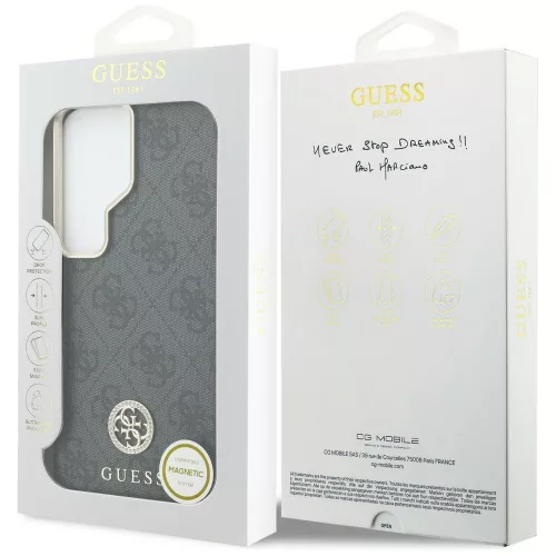 Guess - Strassz Kerek Logó MagSafe (GUHMS26LP4GRMDEK) - Samsung Galaxy S26 Ultra - Fekete