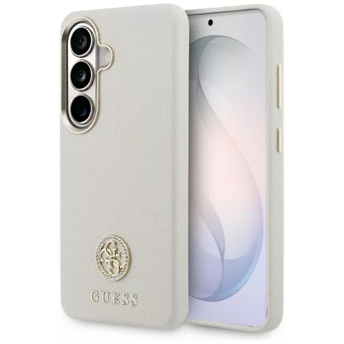 Guess - Strassz Kerek Logó MagSafe (GUHMS26SPGCRMDEE) - Samsung Galaxy S26 - Bézs
