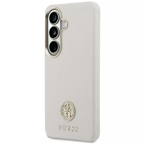 Guess - Strassz Kerek Logó MagSafe (GUHMS26SPGCRMDEE) - Samsung Galaxy S26 - Bézs