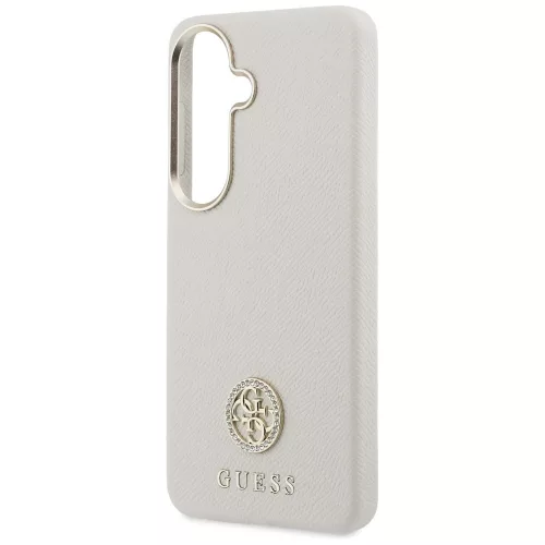 Guess - Strassz Kerek Logó MagSafe (GUHMS26SPGCRMDEE) - Samsung Galaxy S26 - Bézs