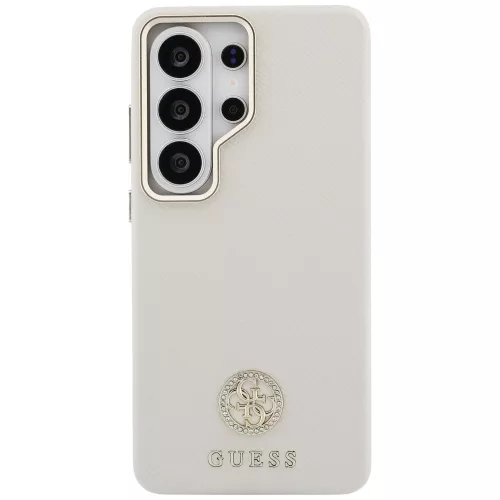 Guess - Strassz Kerek Logó MagSafe (GUHMS26LPGCRMDEE) - Samsung Galaxy S26 Ultra - Bézs