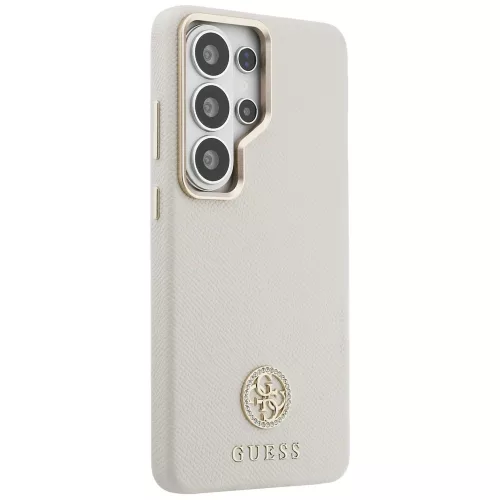 Guess - Strassz Kerek Logó MagSafe (GUHMS26LPGCRMDEE) - Samsung Galaxy S26 Ultra - Bézs