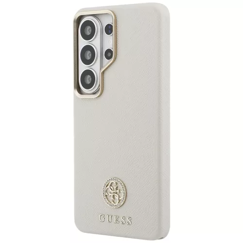 Guess - Strassz Kerek Logó MagSafe (GUHMS26LPGCRMDEE) - Samsung Galaxy S26 Ultra - Bézs