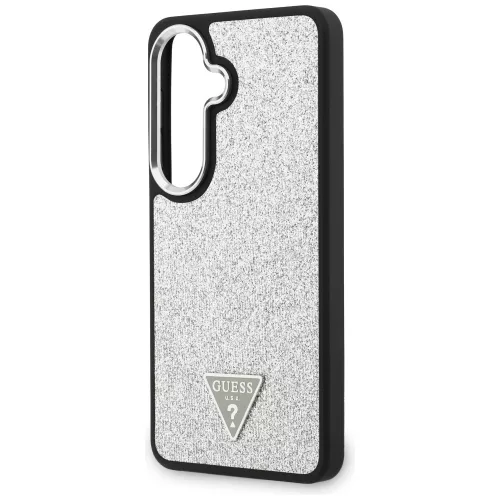 Guess - Rögzített Csillámos Háromszög Logó MagSafe (GUHMS26SPFGTSCMS) - Samsung Galaxy S26 - Ezüst