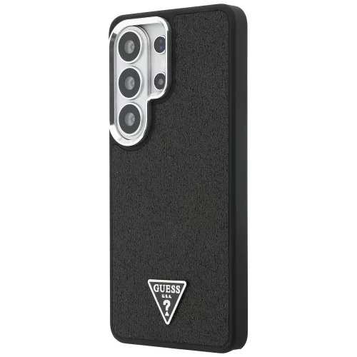 Guess - Rögzített Csillámos Háromszög Logó MagSafe (GUHMS26LPFGTSCMK) - Samsung Galaxy S26 Ultra - Fekete