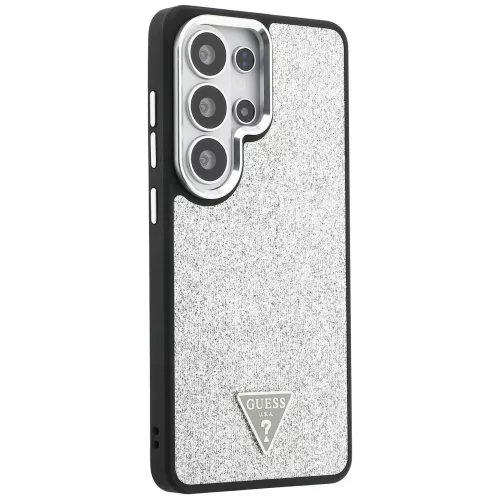 Guess - Rögzített Csillámos Háromszög Logó MagSafe (GUHMS26LPFGTSCMS) - Samsung Galaxy S26 Ultra - Ezüst