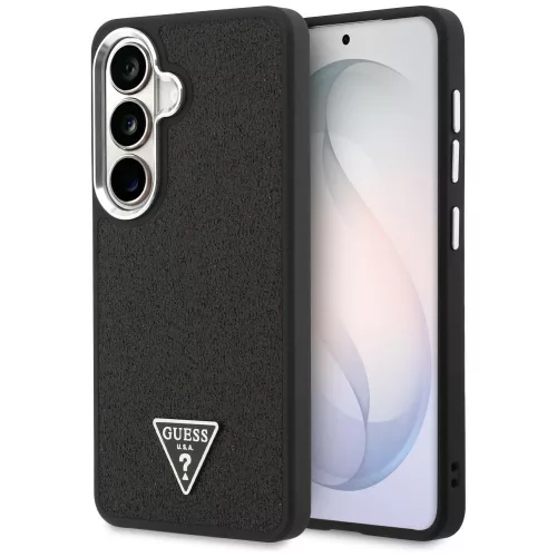 Guess - Rögzített Csillámos Háromszög Logó MagSafe (GUHMS26MPFGTSCMK) - Samsung Galaxy S26 Plus - Fekete