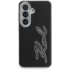 Karl Lagerfeld - Full Wrapped Grained Leather with Signature Resin Logo (KLHCS26SPGFKSRSK) - Samsung Galaxy S26 - Black