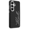 Karl Lagerfeld - Full Wrapped Grained Leather with Signature Resin Logo (KLHCS26SPGFKSRSK) - Samsung Galaxy S26 - Black
