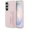 Karl Lagerfeld - Full Wrapped Grained Leather with Signature Resin Logo (KLHCS26SPGFKSRSP) - Samsung Galaxy S26 - Pink