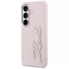 Karl Lagerfeld - Full Wrapped Grained Leather with Signature Resin Logo (KLHCS26SPGFKSRSP) - Samsung Galaxy S26 - Pink