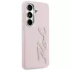 Karl Lagerfeld - Full Wrapped Grained Leather with Signature Resin Logo (KLHCS26SPGFKSRSP) - Samsung Galaxy S26 - Pink