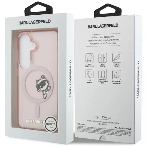 Karl Lagerfeld - IML Choupette Peekaboo Logo MagSafe (KLHMS26S6HCPSCP) - Samsung Galaxy S26 - Pink