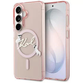   Karl Lagerfeld - IML Choupette Karl Script Logo MagSafe (KLHMS26S5HKSCAP) - Samsung Galaxy S26 - Pink