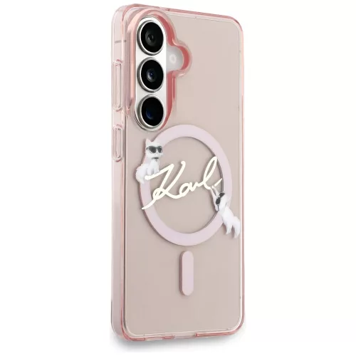 Karl Lagerfeld - IML Choupette Karl Script Logo MagSafe (KLHMS26S5HKSCAP) - Samsung Galaxy S26 - Pink