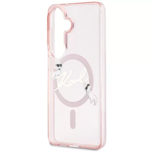 Karl Lagerfeld - IML Choupette Karl Script Logo MagSafe (KLHMS26S5HKSCAP) - Samsung Galaxy S26 - Pink
