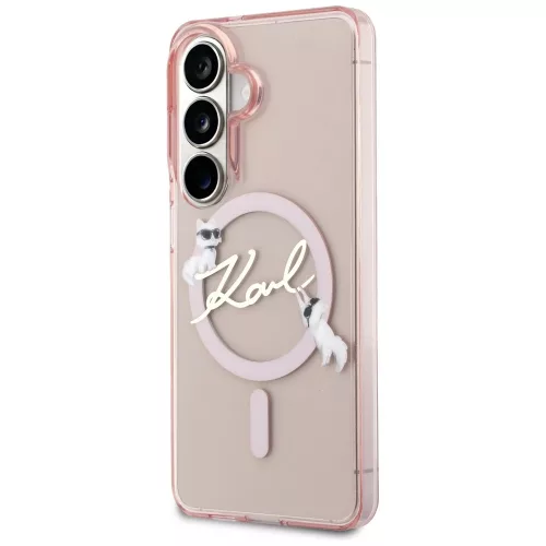 Karl Lagerfeld - IML Choupette Karl Script Logo MagSafe (KLHMS26S5HKSCAP) - Samsung Galaxy S26 - Pink