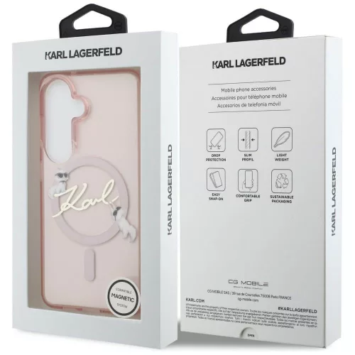 Karl Lagerfeld - IML Choupette Karl Script Logo MagSafe (KLHMS26S5HKSCAP) - Samsung Galaxy S26 - Pink