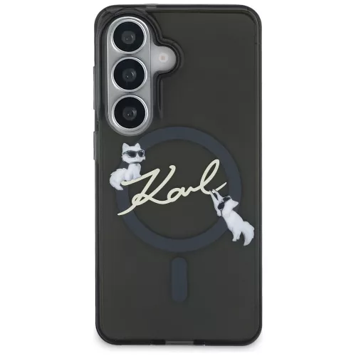 Karl Lagerfeld - IML Choupette Karl Script Logo MagSafe (KLHMS26S5HKSCAK) - Samsung Galaxy S26 - Black