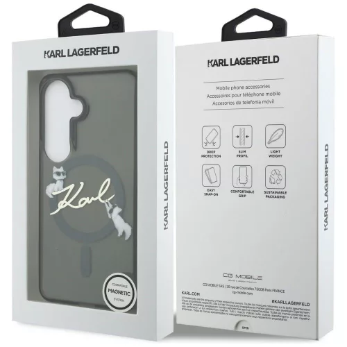Karl Lagerfeld - IML Choupette Karl Script Logo MagSafe (KLHMS26S5HKSCAK) - Samsung Galaxy S26 - Black