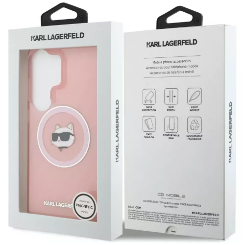Karl Lagerfeld - IML Choupette Head on KL Repeated Logo MagSafe (KLHMS26LHMKBCHOP) - Samsung Galaxy S26 Ultra - Pink