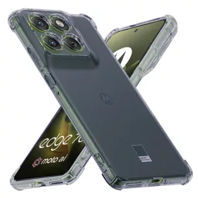   Techsuit - Shockproof Átlátszó Ütésálló Szilikon tok - Motorola Edge 70 - Átlátszó fekete