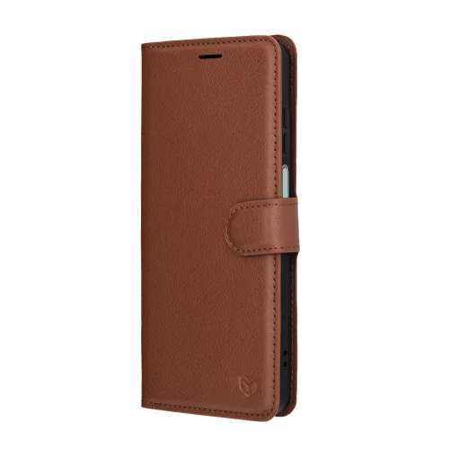 Techsuit - Leather Folio kinyitható tok - Honor X5c Plus - Barna