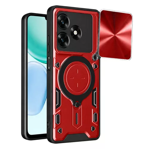 Techsuit - CamGuard Pro tok ütésálló tok - Honor X5c Plus - Piros