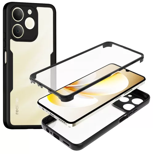 Techsuit - ColorVerse 360 tok kijelzővédővel - Realme Note 70T - Fekete