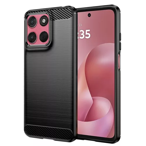 Techsuit - Carbon szilikon tok - Motorola Moto G57 Power / G67 Power - Fekete