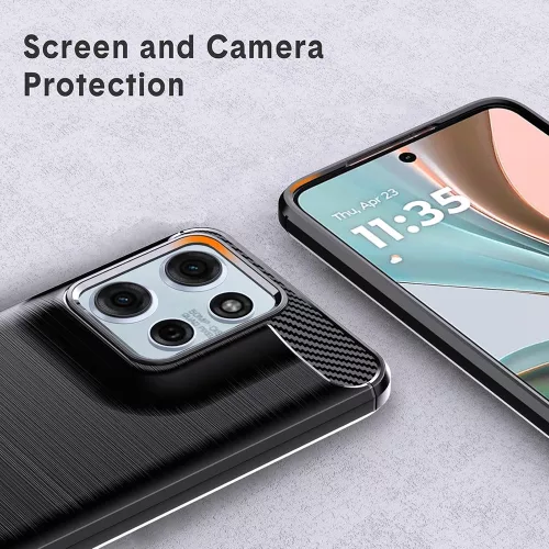 Techsuit - Carbon szilikon tok - Motorola Moto G57 Power / G67 Power - Fekete