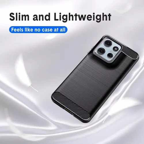 Techsuit - Carbon szilikon tok - Motorola Moto G57 Power / G67 Power - Fekete