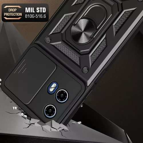 Techsuit - CamShield ütésálló tok - Motorola Moto G57 Power / G67 Power - Fekete