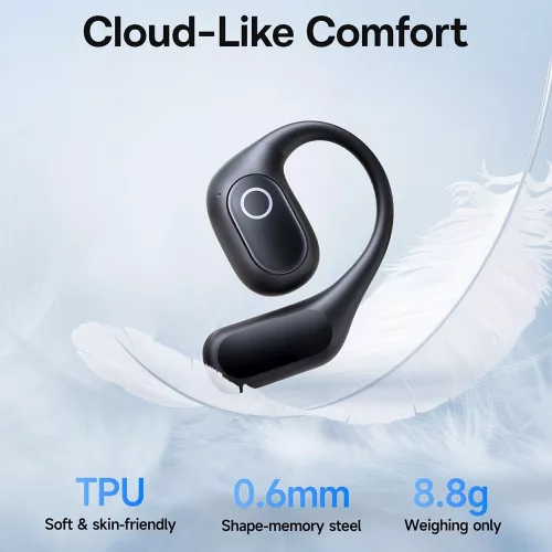 Baseus - Vezeték nélküli fülhallgató Eli 2i Fit (A0102604) - Nyitott fülű kialakítás, Bluetooth 6.0, 2 mikrofonos AI ENC, 600mAh, IPX5 - Kozmikus fekete