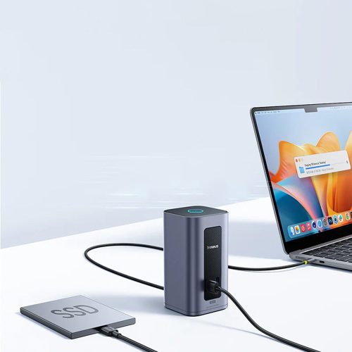 Baseus - Docking Station Nomos NU1 Air (B0114400) - 12 Ports, 10Gbps, 100W PD, 4K Displays - Grey