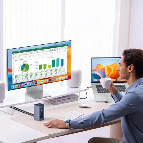 Baseus - Docking Station Nomos NU1 Air (B0114400) - 12 Ports, 10Gbps, 100W PD, 4K Displays - Grey