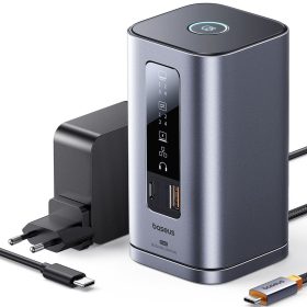   Baseus - 11in1 Docking Station Spacemate Series (B0112701) - Triple 4K Display, 10Gbps, PD100W Fast Charging - Space Grey