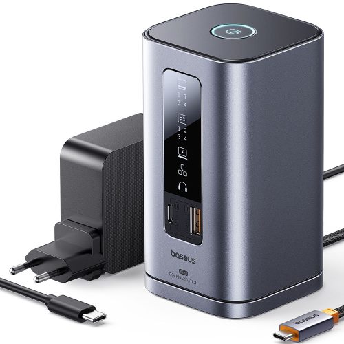 Baseus - 11in1 Docking Station Spacemate Series (B0112701) - Triple 4K Display, 10Gbps, PD100W Fast Charging - Space Grey