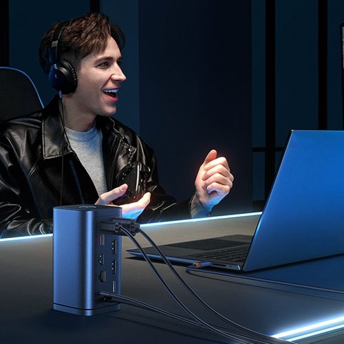 Baseus - 11in1 Docking Station Spacemate Series (B0112701) - Triple 4K Display, 10Gbps, PD100W Fast Charging - Space Grey