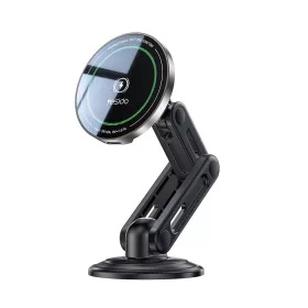   Yesido - Autós tartó vezeték nélküli töltéssel (C317) Dashboard / Szellőzőrácsra, N52 Mágnes, 15W, Type-C - Black
