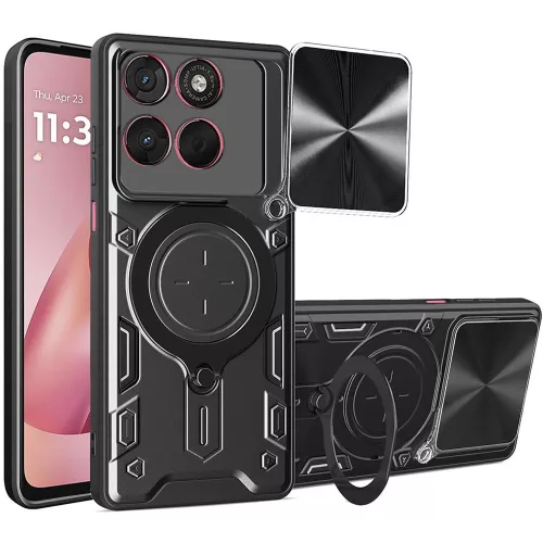 Techsuit - CamGuard Pro tok ütésálló tok - Motorola Moto G57 Power / G67 Power - Fekete