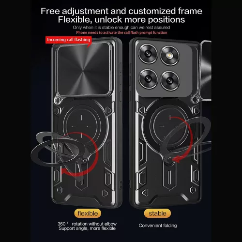 Techsuit - CamGuard Pro tok ütésálló tok - Motorola Moto G57 Power / G67 Power - Fekete