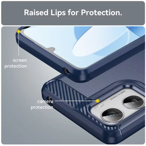 Techsuit - Carbon szilikon tok - Motorola Moto G06 / Moto G06 Power - Kék