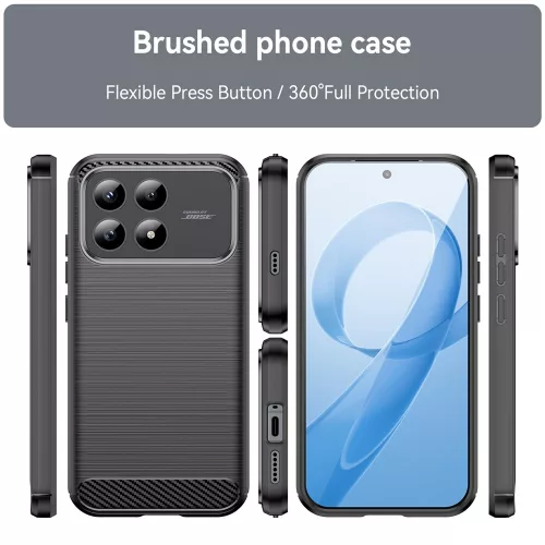 Techsuit - Carbon szilikon tok - Xiaomi Poco F8 Pro - Fekete